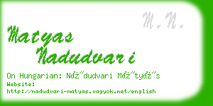 matyas nadudvari business card